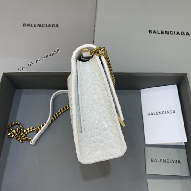 Balenciaga專櫃爆款鱷魚紋鏈條包女士肩背包 巴黎世家沙漏鏈條斜挎包 fyj1892